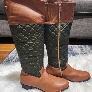 Nautica NWT Orli Faux Leather Quilted Riding Boots Women's 8.5